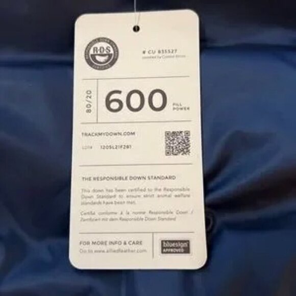 Lands' End Women's Vest Navy & White 600 Down Filled Zipper Puffer M NEW - Picture 6 of 6